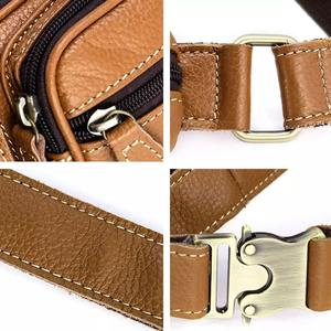 Riñonera impermeable grande de cuero genuino personalizada | Riñonera cruzada para hombre y mujer, riñonera de cuero con cinturón - Product Image 4