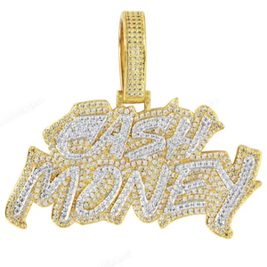 Colgante de Plata de Ley 925 con Moissanita VVS, Chapado en Oro, Estilo Hip Hop Unisex, Joyería Ideal para Fiestas, India - Product Image 1