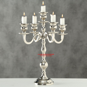 Custom Nickle Plated 5 Arms Candelabra for Wedding Centerpieces Hot Sale New Handmade <b>Candle</b> Holder for Sale in Wholesale Price - Product Image 2