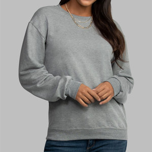 Sudadera de cuello redondo para hombre, manga larga, ajuste Regular, gris Heather, último algodón, cuello redondo térmico, estilo F260 - Product Image 4