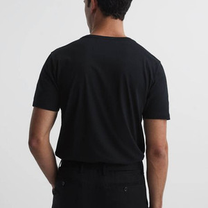 T-shirts solides pour hommes-T-shirts à col rond en pur coton Slim Fit pour hommes T-shirt uni personnalisé à manches courtes T-shirt à bas prix - Product Image 4