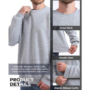 เสื้อสเวตเชิ้ตผู้ชายพิมพ์ลายโลโก้ตามสั่ง สำหรับฤดูหนาว ลายเรียบ ผ้าฟลีซคอตตอน 100% คุณภาพสูง - Product Image 2