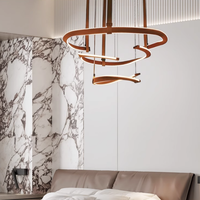 Lustre moderne italien en cuir, réglable en hauteur, LED dimmable 3000K, culot B22, garantie 3 ans