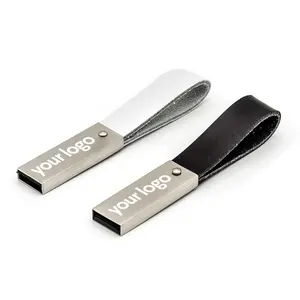 직사각형 모양의 USB 플래시 드라이브 4GB 1GB 128GB 판촉 용 가죽 USB 플래시 드라이브 메모리 스틱 남성용 키 체인 16GB 32GB