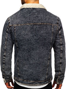 Veste épaissie chaude en denim avec design personnalisé pour l'hiver vente en gros de vêtements de ville veste d'hiver en denim à la mode pour hommes avec service OEM - Product Image 2