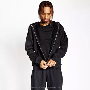 Venta al por mayor Unisex de alta calidad Blank Full Face Men Zip Up Hoodie Custom HOODY jacket Men Full zip Zipper Hoodies - Product Image 3