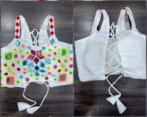 เสื้อส่าหรีสุดหรูสำหรับเจ้าสาวเสื้อเซ็กซี่ชุดปาร์ตี้ออกแบบพิเศษ - Product Image 3