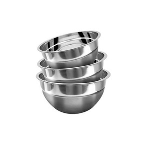 Juego de tazones ligeros de acero inoxidable, duraderos y multiusos para preparar, servir, mezclar, cocinar y almacenar alimentos para chefs. - Product Image 3