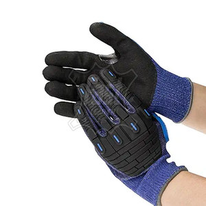Gants de travail anti-vibrations en taille adulte, gants résistants aux chocs avec protection des jointures en TPR, résistants aux coupures - Product Image 1