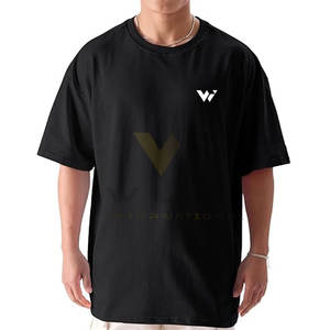 Al mejor precio, Camiseta de algodón 100% con hombros caídos para hombre, ropa de calle, camiseta elegante con hombros caídos antiarrugas para hombre - Product Image 1