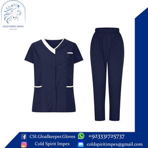 Conjunto de uniforme atlético para mujer, uniforme de enfermera con cuello en V, Top y pantalones elásticos de cintura alta, ropa de trabajo ligera - Product Image 2