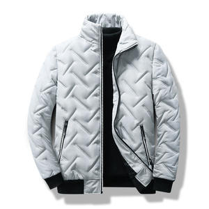 Service OEM, design de logo personnalisé, tendance automne, nouveau manteau à capuche en velours de coton pour homme, col montant, motif - Product Image 3