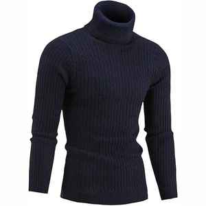 Chandails en tricot décontractés à col rond pour hommes de haute qualité en gros de couleur unie - Product Image 2