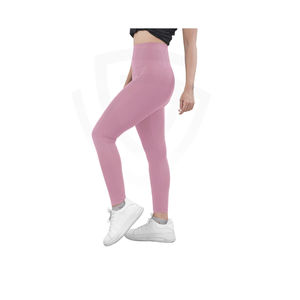 Pantalons de yoga longs sans couture respirants de haute qualité personnalisés pour femmes XS/XS Motif à carreaux uni Taille élastique 100% - Product Image 1