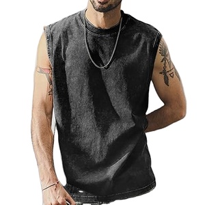 <b>Men's</b> Cotton Athletic Tank Top Custom <b>Singlet</b> <b>for</b> Gym Training Running Breathable Washed Formal <b>Singlet</b> Vest Custom Colors Sizes - Product Image 3