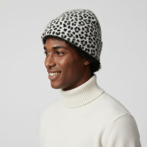 Gorro de Invierno Acrílico Personalizado Más Vendido, con Logotipo en Toda la Superficie, Cálido, Jacquard, Bordado 3D, Estampado de Leopardo, Unisex para Playa - Product Image 6