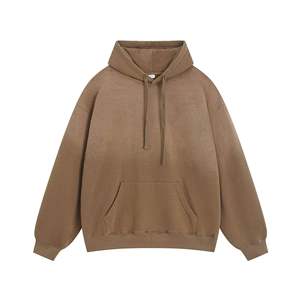 Vente en gros de sweats à capuche d'hiver doublés respirants en molleton 100% coton 480 g/m², imprimés sur mesure, couleur unie, surdimensionnés, ODM - Product Image 3