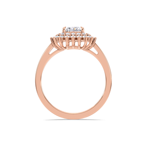 IGI Certified Radiant Cut Lab Grown Diamond Double Halo <b>Split</b> Shank Engagement-Wedding <b>Ring</b> in 9K Yellow / White & Rose Gold - Product Image 4