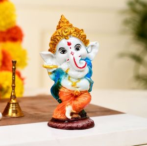Polyresin Ganesh Ji Statue Model Handmade Hand-painted Traditional Religious <b>Decoration</b> Pooja Wedding <b>Home</b> Fond Indian <b>Smart</b> - Product Image 2