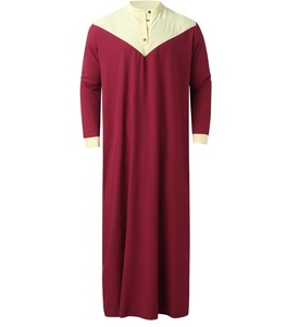 Custom Printed Design <b>Men</b> <b>Thobe</b> Muslim Fashion Islamic Clothing Dubai Style Long Sleeve <b>Men</b> Thobes Wholesale - Product Image 2