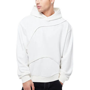 Sudaderas con capucha de algodón pesado de alta calidad para hombre, jersey de gran tamaño con hombros caídos, logotipo personalizado, bordado, diamantes de imitación, OEM disponible - Product Image 3