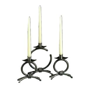 Candelabro de suelo Circular de hierro rústico de diseño moderno de tendencia superior, portavelas de tamaño personalizado, Color de forma - Product Image 4