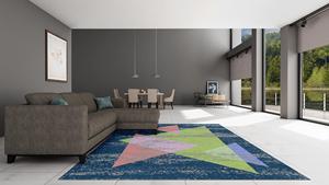 Conjunto de alfombra de área de pila media resistente al fuego respetuoso con el medio ambiente de estilo persa de lana anudada a mano de alta calidad diseño de patrón abstracto - Product Image 3