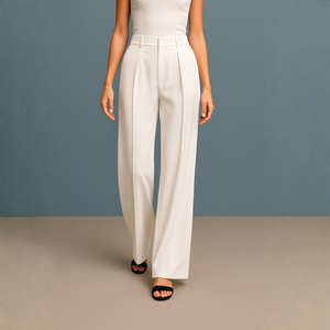 Nouveaux modèles de vêtements pour femmes à la mode, OEM, pantalons de tailleur plissés avec détails pour femmes - Product Image 1