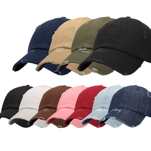 Casquettes personnalisées 6 panneaux 2 tons Casquettes de baseball Broderie 3D usée Casquettes de baseball à visière incurvée Tissu en coton Casquette pour hommes et femmes - Product Image 4