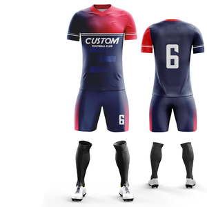 Ensemble d'uniformes de football d'hiver respirants à sublimation personnalisée maillot à col en V coutures renforcées en polyester léger de haute qualité - Product Image 2