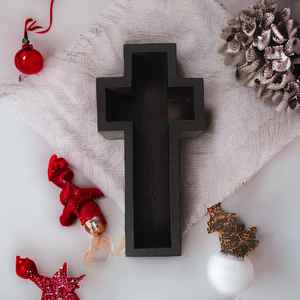 Venta caliente Christian Cross Mango Madera Portavelas Linterna Tarro Elegante Vintage Decoración para el hogar para el Festival de Navidad - Product Image 1