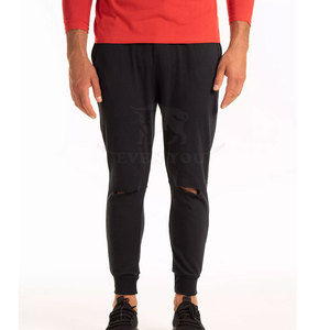 Pantalons de survêtement déchirés pour hommes, best-sellers, en coton doux, coupe décontractée, style streetwear tendance, en gros - Product Image 4