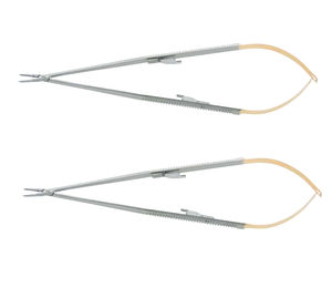 Porte-aiguilles Castroviejo Ryder en acier inoxydable, 18 cm, droit, poignée TC large, à verrouillage croisé dentelé, manuel, qualité export, vente en gros - Product Image 2