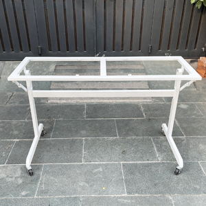 CHB68047 White <b>Folding</b> <b>Table</b> <b>Legs</b> with Caster Wheels - Product Image 4