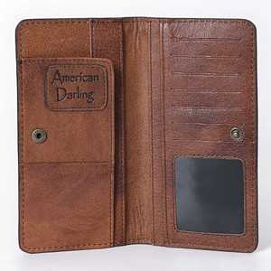 Cartera Unisex de cuero de ante bohemio de primera calidad con cierre de cremallera Color personalizado Diseño ecológico-Colección de otoño - Product Image 3