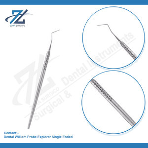 Dental William Probe Explorer Herramienta de examen dental de acero inoxidable manual de un solo extremo - Product Image 3