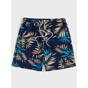 热带印花沙滩装拉绳男士夏季短裤