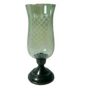 Lámpara de vela de huracán de Metal y vidrio de venta personalizada India para decoración navideña votiva para centro de mesa portavelas
