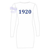 Robe décontractée à manches longues en coton 100% tissé, coupe ajustée, longueur genou, pour femmes, de la sororité Zeta Phi Beta