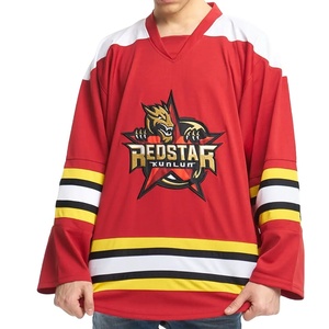 OEM Custom Design Wholesale Breathable High Quality 100% Polyester Mesh Ice Hockey Jersey Uniform Tackle Twill Practice Made - Product Image 1