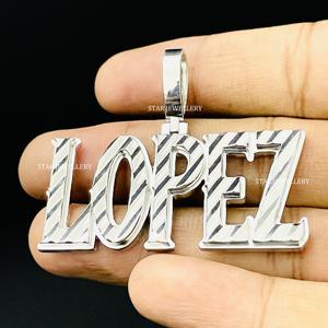 Pendentif Lettre Unisexe Hip Hop Personnalisé en Or 10K Plaqué Rhodium avec Diamant Taillé sur Mesure - Product Image 6