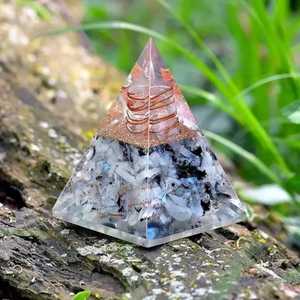 Vente en gros de tourmaline noire orgone pyramide en résine Feng Shui chakra équilibre énergétique et méditation pierre précieuse de guérison approvisionnement en vrac - Product Image 4