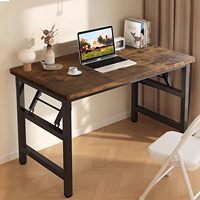 Bureau pliable moderne rustique finition marron pour petits espaces aucun assemblage requis Table compacte pour chambre à coucher bureau meubles de maison