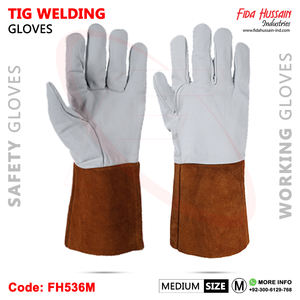 Guantes de seguridad de piel de vaca personalizados, protección contra el calor y el fuego con estilo de pulgar recto para soldadura TIG y Mig - Product Image 3