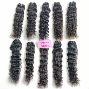 Indien 100% Remy Temple vierge couleur naturelle traitement couleur naturelle vague profonde matière première en gros Extensions de cheveux humains - Product Image 3