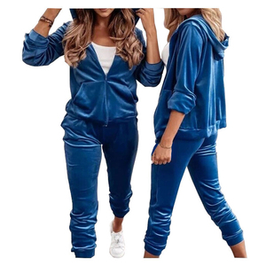 2025 Women's Soft <b>Velvet</b> breathable <b>Printed</b> Tracksuits Zipper Hoodie and Pants Autumn/Winter Lounge Set - Product Image 5