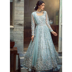 Traje étnico bordado tradicional de trabajo pesado Lehenga Maxi nupcial indio de la mejor calidad para damas estilo pakistaní - Product Image 3