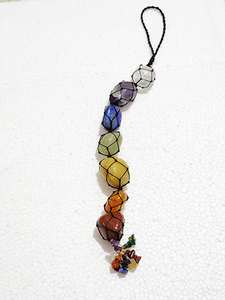 Pendentif de voiture en pierres roulées des sept chakras, vente en gros de pierres naturelles roulées, achetez chez Amayra Crystals Exports - Product Image 3