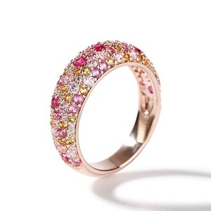 แหวนแต่งงานประดับเพทายหลากสีเจลิยา ดรีม การ์เด้น ทำจากเงินสเตอร์ลิง - Product Image 4