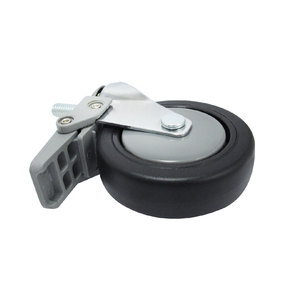 ล้ออุตสาหกรรม3นิ้ว3/8 "X1" ลำต้นล็อคล้อยาง TPR เคลือบโครเมี่ยม - Product Image 5